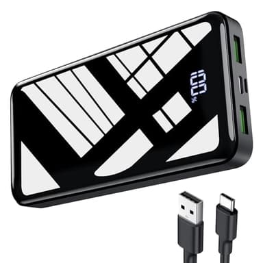 Power Bank 27000mAh, 22,5W PD20W USB C Power Bank a Ricarica Rapida, Batteria Esterna Portatile con Display LED per Telefoni