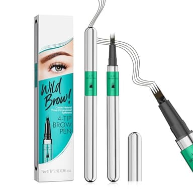 Matita Sopracciglia Microblading 3D Impermeabile 4 Punta Sopracciglio Precisa con Punta,Trucco Naturale Per Sopracciglia (3#-Marrone scuro)