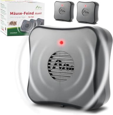 Gardigo® Repellente Mobile per Topi - 3 Pezzi | Repellente per Topi a Ultrasuoni Contro Topi e Ratti | Dissuasore per Topi a Batterie | Area di Azione fino a ca.40m² | Allontana Topi e Ratti