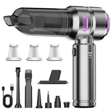Kedifoai Aspirabriciole Senza Fili, 20000Pa 4 in 1 Aspirapolvere Auto Portatile,Aspiratore e Soffiatore con Motore Brushless,USB C Mini Aspirapolvere Potente per Auto Casa Ufficio Peli di Domestici
