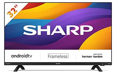 Sharp Aquos 32Di6E Frameless Android 9.0 Smart Tv 10 Bit, Hd Ready Led Tv, Wi-Fi, Dvb-T2/S2, 1366 x 768 Pixels, 3Xhdmi 2Xusb, 2021, Classe Di Efficienza Energetica F, Nero, 32 Pollici