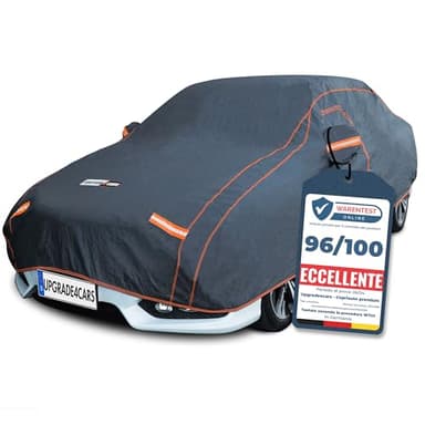 Upgrade4cars Telo Copriauto Premium da Esterno Imbottito e Impermeabile con Cinghie e Cerniera | Copertura Auto Felpato Universale Antigraffio per Estivo e Invernale 431 * 165 * 120 cm