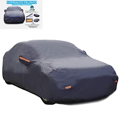LupexShop Telo COPRIAUTO Auto Copri Auto Felpato 250g con 6 Strappi Catarifrangenti - Impermeabile e con Doppia Cucitura - Size XL