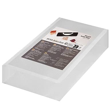 Sacchetti Sottovuoto Alimenti 20x30 cm, 100 Buste Sottovuoto Alimenti, per Macchina Sottovuoto e Cottura Sous Vide, Sacchetti Goffrati per Conservazione Alimenti, Senza BPA