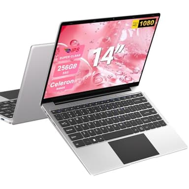 PC Portatile 14" Win 11 Notebook 256 GB ROM Supporta l'espansione SSD 1TB 6GB RAM 2.4G+5G WiFi 1080 FHD BT4.2 USB HDMI con mouse senza fili & adesivi per tastiera Italiana-Silver-FXJ