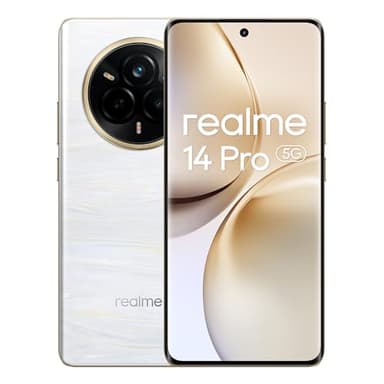 realme 14 Pro 5G Smartphone 12+512GB, Bianco Perla, Schermo curvo da 6.72 pollici, Refresco a 120Hz, Batteria 5260mAh, Fotocamera da 80MP, MediaTek Dimensity 6300, Protezione ArmorShell, IP69