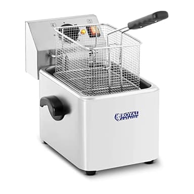 Royal Catering Friggitrice Professionale Friggitrice Elettrica RCEF 08E-EGO (8 L, 2.500 Watt, 230 V, Maniglia, Termostato E.G.O.)