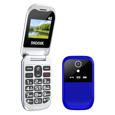 Diccik K1 4G Telefono Cellulare per Anziani, Flip Telefoni Cellulari Tasti Grandi, Funzione HAC，Pantalla 1.7", Volume Alto, Funzione SOS