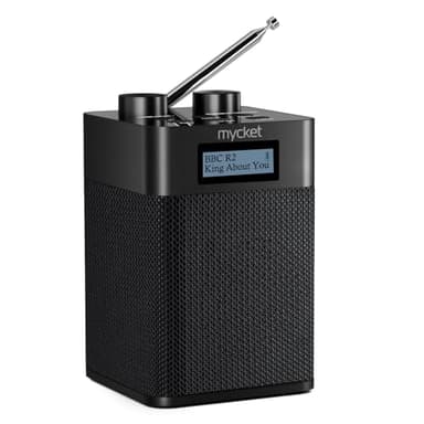 Mycket Dab/Dab+ Radio Digitale e FM, Radio Alimentata a Batteria Integrata da 2200 mAh, Ricaricabile Portatile DAB Radios con Bluetooth/U, 80 Stazioni Preimpostate, Ingresso Cuffie, LED Display