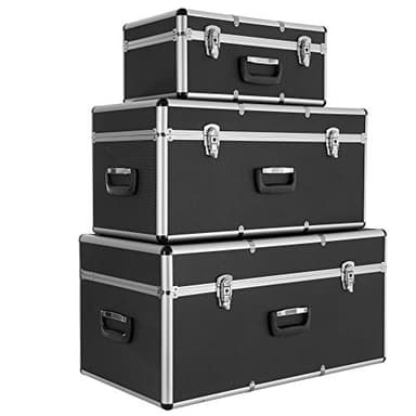 Arebos set di 3 valigie per il trasporto portatile in alluminio | cassetta degli attrezzi | con serratura di volume totale di 200 l | 47x 26 x 22 cm | 68 x 31x 32 cm | 73 x 38 x 36 cm