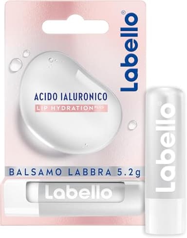 Labello Acido Ialuronico Lip Hydratation Plus Rosé 5.2g, Burrocacao labbra ultra-leggero, Lip balm con acido ialuronico per labbra rimpolpate, Balsamo labbra per un'idratazione di 24 ore