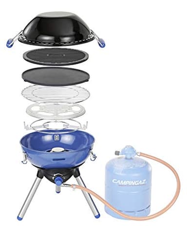 Campingaz Party Grill 400 | Barbecue campeggio portatile e fornello a gas tutto in uno, con griglia, piastra, plancha, wok | 2000 W | ideale per campeggio, festival | funziona con bombole gas R904/907