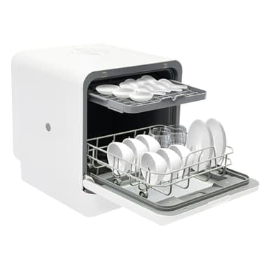 Lavastoviglie 4-6 coperti, 41×46×46 cm Portatile Lavastoviglie da Tavolo con Asciugatura ad Aria Calda, Capacità da 6L, Lavaggio a 360° Superiore e Inferiore, 4 Programmi, Controllo Touch