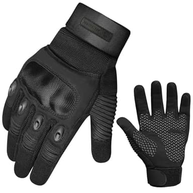 WESTWOOD FOX - Guanti da moto per uomo e donna, con dita piene e rigide, per touchscreen (M, ‎Nero)