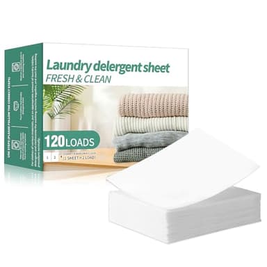 Detersivo Lavatrice Ecologico, Detersivo in Fogli, Detersivo da Viaggio, Profumo di Biancheria Fresca, Lavabile a Mano e in Lavatrice, Adatto a Tutti i Tipi di Abbigliamento, 120 Loads