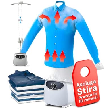 Avilia Asciugabiancheria Stira Camicie, Pantaloni e Maglie - Manichino Verticale Elettrico 1200W con Altezza Regolabile - Asciugatura Rapida e Uniforme in 30-180 Minuti