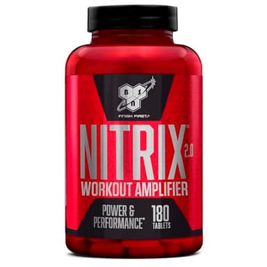 BSN Nitrix 2.0, Integratore Alimentare, Formula con Precursore dell’Ossido Nitrico, Compresse con L-Citrullina, Niacina, Pepe Nero ed Estratti Vegetali, Non Aromatizzato, 180 Capsule, 60 Porzioni