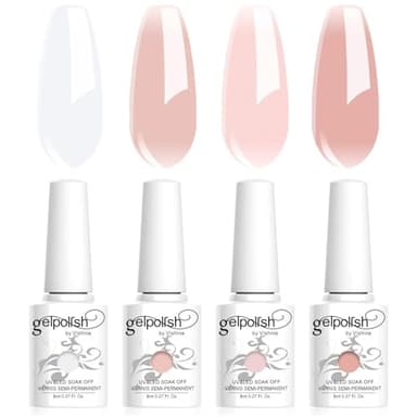 Vishine smalto gel semipermanente, 4 colori, trasparente, bianco latte, rosa, smalto naturale, gel di cristallo, asciugatura con UV/LED, 8 ml