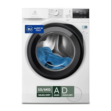 Electrolux EW7W2106G Lavasciuga DualCare 700 con Tecnologia SensiCare+, 10 kg Lavaggio e 6 kg Asciugatura, 1551 Giri al Minuto, Lavaggio Rapido e Cesto CareDrum, 847x597x636 mm, Classe D, Bianco