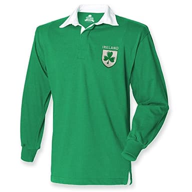 Maglia retro tifosi di rugby, Irlanda, logo trifoglio, uomo, 6 nazioni irlandese Irish Green Large