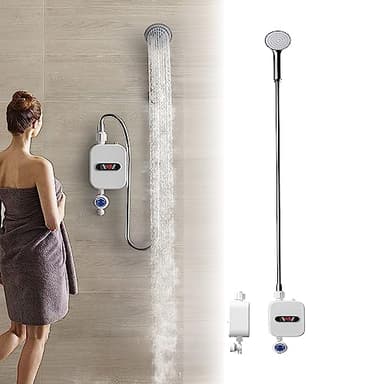 Scaldabagno elettrico portatile con doccia kit 220 V 3500 W, scaldabagno istantaneo adatto dispone di riscaldamento istantaneo senza serbatoio doccia acqua calda