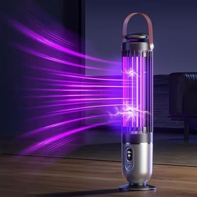 FanFuGuo® Lampada Antizanzare Mosche Elettrica Ricaricabile,Zanzariera ElettricaTrappola Zanzare,Luce UV e luce notturna 2-in-1 con Sensore Crepuscolar,Trappola per Moscerini,Zanzare,Mosche (Black)