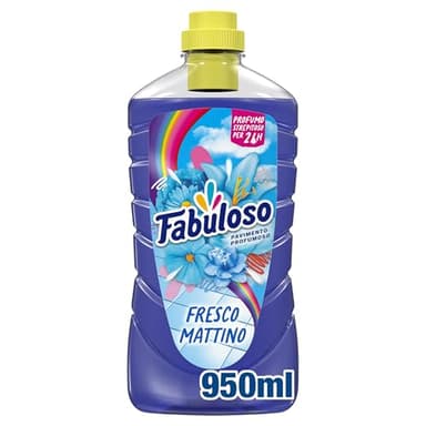 Fabuloso Detersivo Pavimenti Fresco Mattino 950ml | Detergente Multiuso | 100% Pulizia Istantanea | Profumo per 24 ore | Formula Biodegradabile al 98% | 99% Ingredienti di Origine Naturale