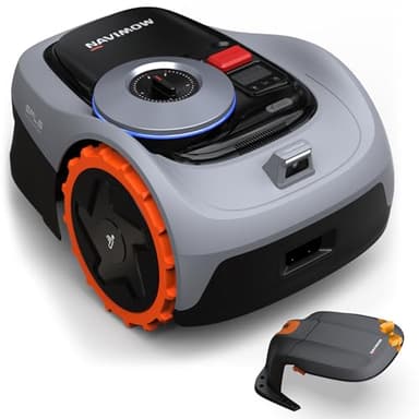 Navimow i105E Robot Tagliaerba Senza Filo Perimetrale, RTK+Vision con Pianificazione Percorso, Auto-Mappatura, Evita Ostacoli Automaticamente, Silenzioso Robot Rasaerba da Giardino, Max. 600 m²