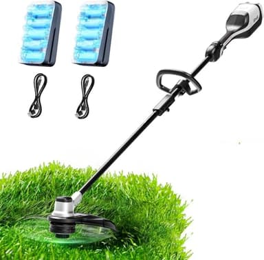 Litheli Brushless Decespugliatore Elettrico, Tagliabordi a Batteria, Larghezza di Taglio 35CM, Batterie Ricaricabili 10000mAH, Tagliabordi