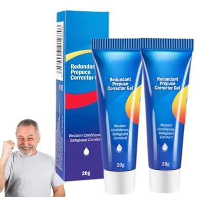Gel per prepuzio ridondante, crema per fimosi per adulti, gel per prepuzio per fimosi, gel naturale per prepuzio per fimosi, per prepuzio eccessivo, azione rapida e delicata (2 pezzi)