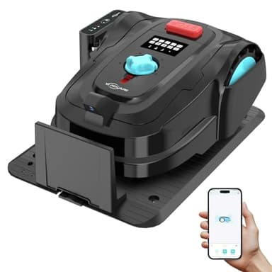 YARDCARE M800Plus Robot Tagliaerba senza filo Perimetrale, Max 800m², Posizionamento GPS+Navigazione con Visione AI, Retour Station de Recharge+APP, Taglio forma U, Evitamento Accurato Degli Ostacoli