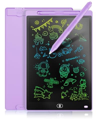 Tavoletta Grafica LCD Scrittura Colorato 12 Pollici, Lavagna da Disegno Cancellabile, Regalo Bambini, Tavoletta Grafica per Giochi per 2 3 4 5 6 7 Anni (Viola)