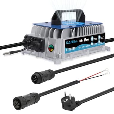 KAISAL Caricabatterie Lifepo4 58.4v 18A, Carica Batterie LiFePO4 Per Batterie Litio da 48V (51.2V), Impermeabile IP67, Per Camper, Motori Di Traino, Carrelli, Barche, Energia Solare