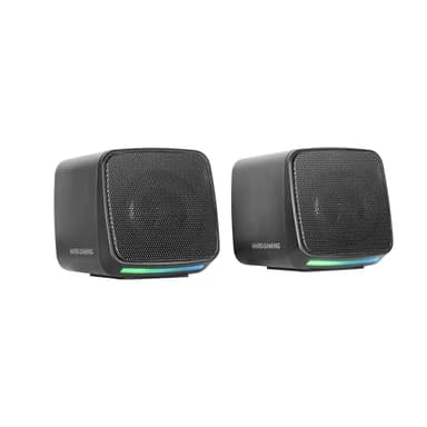 MARSGAMING MS-PRO, Altoparlanti Compatti 10W, RGB Flow Dinamica, Altoparlante PC con Controllo del Volume e Ingresso Jack 3.5mm, Altoparlanti Gaming Compatibili PC/Mac/Smartphone/Tablet, Nero