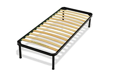 Bed Store SISTEMI RIPOSO Rete 80X190 H35 Cm Per Letto Singolo A Doghe In Legno Curvato Misura Singola Standard Ortopedica Con 4 Piedi Altezza 30Cm Con Tappi