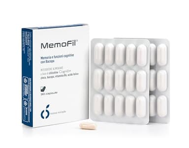 Integratore nootropico per memoria e concentrazione con citicolina Cognizyn, vitamina B6 e bacopa, migliora l'attenzione e sostiene l'energia mentale- 30 capsule
