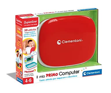 Clementoni Sapientino - Il Mio Primo Computer, Gioco Educativo Interattivo per Bambini 4-6 Anni, 30 attività per Imparare Numeri, Lettere, Musica e Parole Stimolando la Logica, Lingua Italiana, 17679
