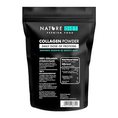 Nature Diet - Polvere di collagene Idrolizzato| Non aromatizzato | Peptidi di collagene | Fonte di proteine, 600 g