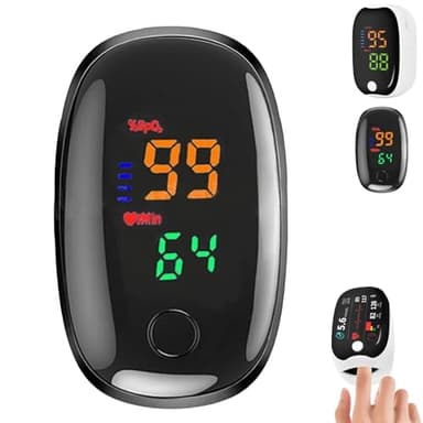 Monitor Per Ossigeno Del Sangue Aggiornato 2025, Misuratore Di Glucosio A LED Non Invasivo, Misuratore Di Ossigeno Non Invasivo, Misuratore Di Glucosio, Misuratore Di Glicemia (Nero)