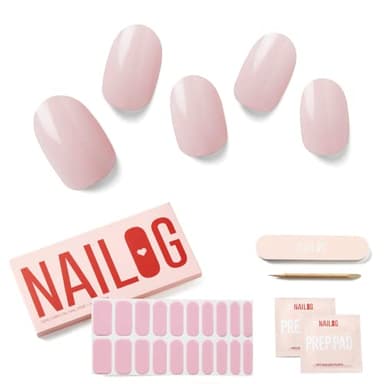 NAILOG Unghie Gel Adesive UV - 20 PCS Rosa Smalto Adesivo per Unghie Compatibile con qualsiasi lampada UV/LED, Durata Prolungata e Qualità Salon Professionale, Facile da Applicare e Rimuovere