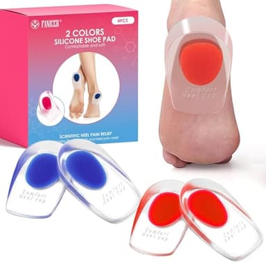 2 Paia Talloniera in Silicone per Tallonite,Tendine d'Achille Plantari per Tallonite,Supporti in Gel per Talloni-Cuscinetti per Tallone-Solette Tallone Per Ridurre Pressione e Fastidi（L:40-45)