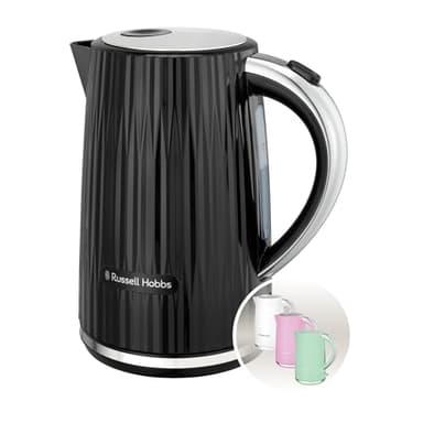 Russell Hobbs Bollitore Elettrico Eden Nero (Capacità 1,7L,apertura a pressione, beccuccio Perfect Pour, filtro lavabile rimovibile, interruttore illuminato, dettagli cromati,potenza 2400W) 27361-70