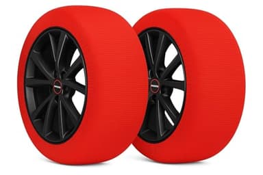 RICAMBYCAR Calze da Neve Taglia L, omologate Italia EN 16662-1, 2 Calze Neve Auto, Montaggio rapido, Guanti Inclusi, Snow Socks Ultra Grip