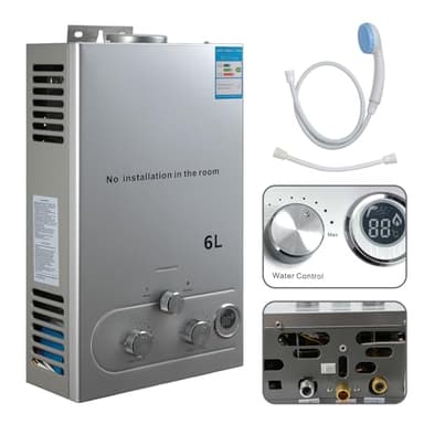 Scaldacqua a Gas, Riscaldatore Istantaneo Gas, Scaldacqua a Gas GPL, Modalità Inverno E Estate, Con Doccia E Idraulico, Per La Casa Esterna Campeggio Car