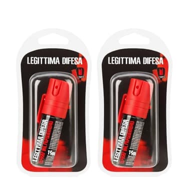 (SET 2 PEZZI) Spray per Dif esa Formato Tascabile & Borsa 15 ml Sicurezza & Protezione al 100% Ideale per Tutte le Situazioni di Difficolta' Impreviste Mentre fai Sport Passeggiate ecc.