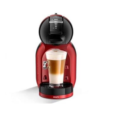Krups Nescafé Dolce Gusto Mini Me Macchina da caffè a capsule con 15 bar di pressione, capacità 0,8 l, bevande calde o fredde, Play&Select, Thermoblock, 35 tipi caffè, nero-rosso, KP123HAS