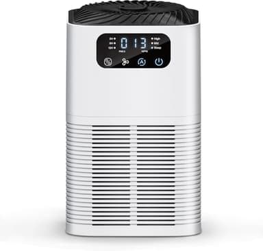 Purificatore d'Aria con Filtro HEPA H13, Spugna Aromatica, Filtra Efficacemente gli Allergeni, Rimuove Muffa, Polline, Fumo e Particelle Inferiori a 0,3 µm, 3 Velocità e Timer, 22 dB