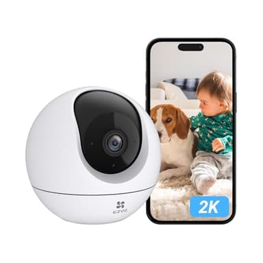 EZVIZ Telecamera IP WiFi 360° 2K Telecamera di Sorveglianza Interna, Visione Notturna Colore, AI Rilevamento Umano, Monitoraggio automatico, Audio Bidirezionale, Supporta Scheda Fino a 512GB, C6C 3MP