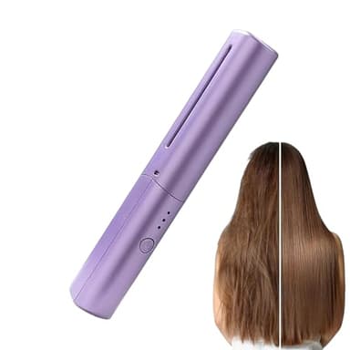 Spazzola Lisciante Ceramica Elettrica Per Capelli, Piastra Per Capelli Wireless Portatile Senza Fili Mini Usb Da Viaggio, 3 Temperature 130°C-180°C, Guscio Antiscottatura,Regalo Viaggio Per Casa