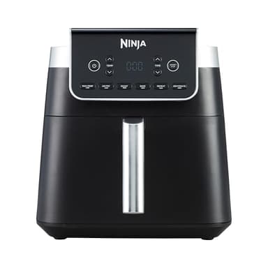 Ninja Friggitrice ad Aria MAX, 6.2L Digitale, 5 in 1, Antiaderente, Cottura Senza Olio, per Arrostire, Cuocere al Forno, Formato Famiglia, Cestello e Piastra Lavabili in Lavastoviglie, Grigio AF180EU